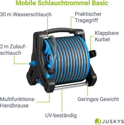 Juskys Schlauchtrommel mit 30m Schlauch & Brause für 39,99€ (statt 50€)