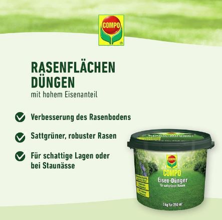 5Kg Compo Eisen Dünger, Staubfreies Feingranulat bis 250m² für 14,40€ (statt 23€)