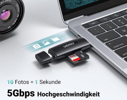 UGREEN USB A & C Kartenleser für SD, Micro & TF Karten für 9,79€ (statt 14€)