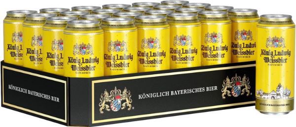 24er Pack König Ludwig Weissbier Naturtrüb, 0,5L ab 15,49€ (statt 24€)