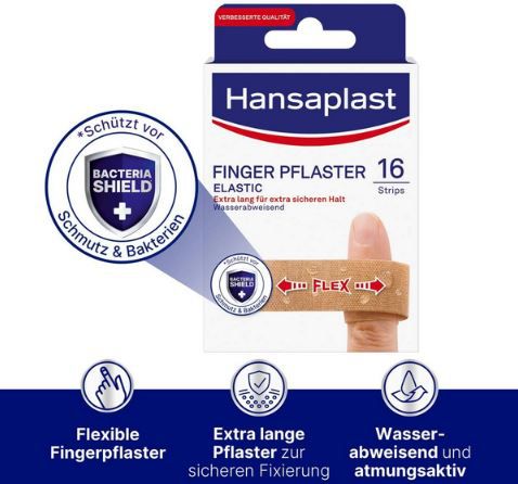 16er Pack Hansaplast Elastic Fingerstrips Pflaster für 2,39€ (statt 3€)