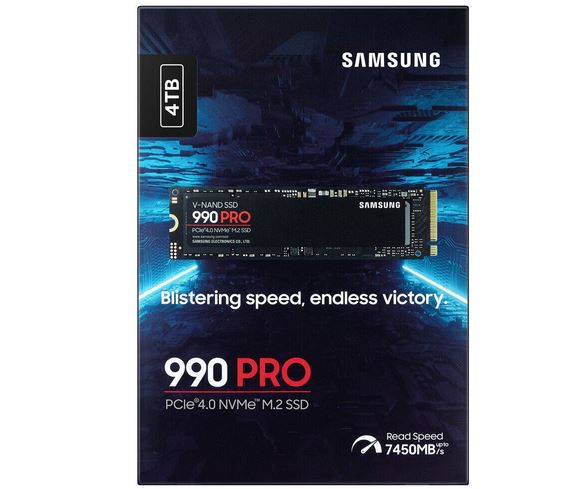 Samsung 990 PRO M.2 NVMe SSD mit 4 TB für 294,10€ (statt 324€)