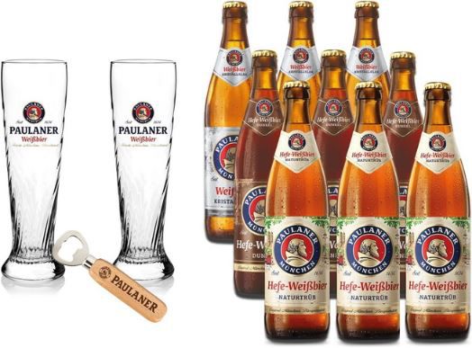 Paulaner Biergeschenk mit 9 Bieren + Gläser & Öffner für 22,49€ (statt 27€)