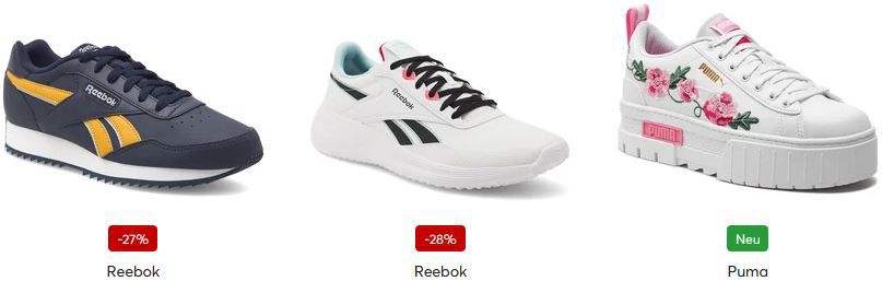 eSchuhe Sneaker Sale mit bis zu 20% Rabatt ab 95€ Mindestbestellwert