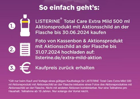 Listerine Extra Mild Mundspülung gratis ausprobieren