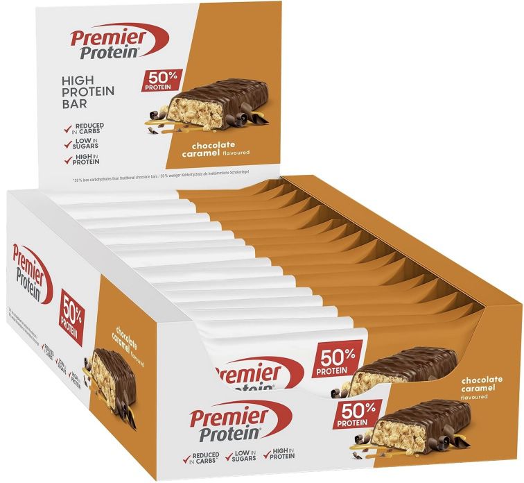 16x 40g Premier Protein High Protein Bar Chocolate Caramel für 11,56€ (statt 21€)
