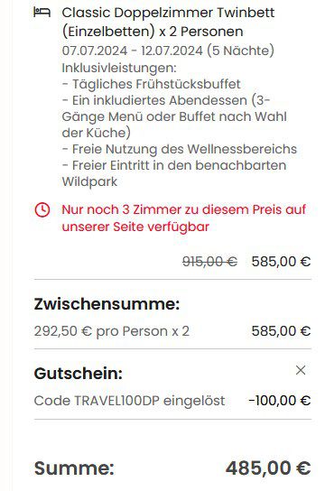 5 ÜN in 4*S Burghotel inkl. Frühstück, Dinner & Wellness ab 242€ p.P.