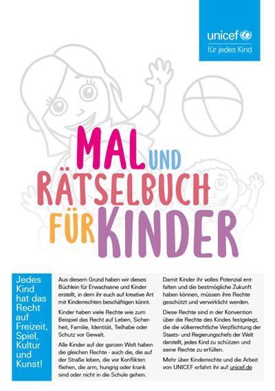 Unicef: Kinder   Mal  & Rätselbuch gratis