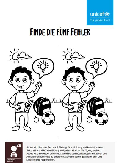 Unicef: Kinder   Mal  & Rätselbuch gratis