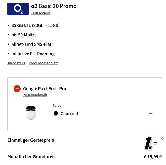 🤑 mit Gewinn! Google Pixel 8 + Buds Pro 1€ + o2 Allnet 35GB 19,99€ mtl