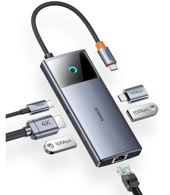 Baseus USB C Hub 10Gbps mit USB 3.2 & Ethernet für 29,59€ (statt 37€)