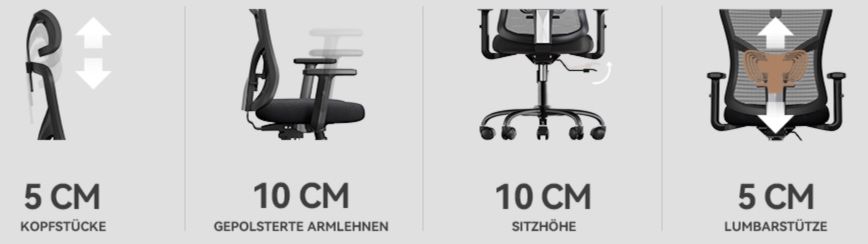 NOBLEWELL Bürostuhl mit Kopfstütze für 79,99€ (statt 120€)