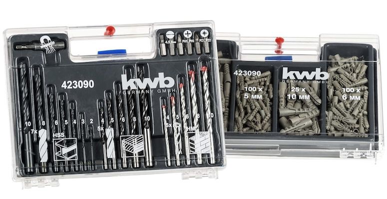 kwb KRAFTIXX 300 tlg. Bit , Dübel , Bohrer , Koffer Set für 9,57€ (statt 12€)