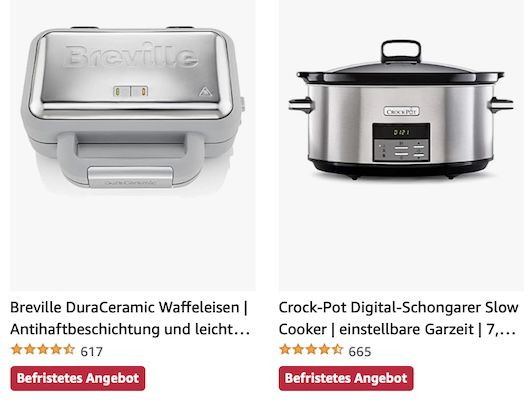 Amazon: Haushaltsgeräte von Crockpot, Breville & more – z.B. Breville Waffeleisen für 59,49€ (statt 70€)