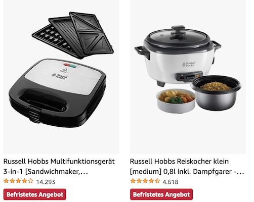 Amazon: Küchenprodukte von Russell Hobbs z.B. Retro Toaster für 39,99€ (statt 60€)