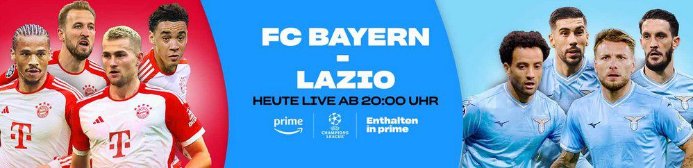 Heute Abend: Bayern München vs Lazio Rom kostenlos mit Prime