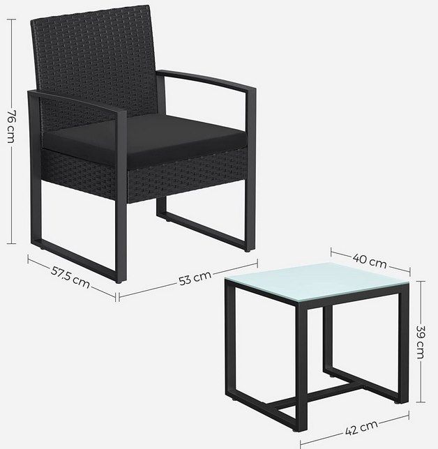 🏡 SONGMICS Gartenmöbel Set in Rattanoptik 3 teilig für 65,99€ (statt 76€)