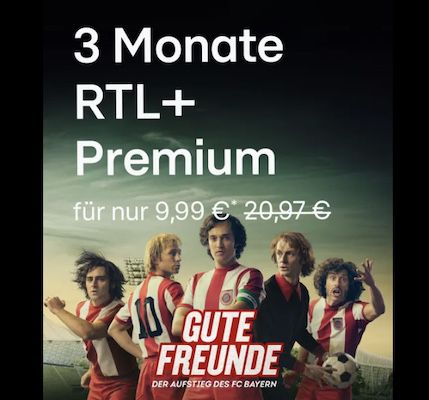 3 Monate RTL+ Premium für nur 9,99€ (statt 21€)