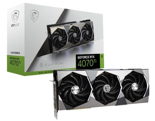 MSI GeForce RTX 4070 Ti Suprim 12GB für 881,37€ (statt 939€)