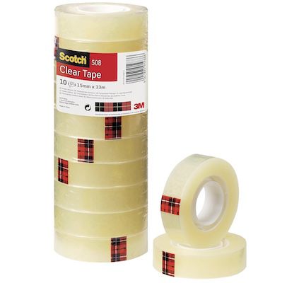 10x Scotch Transparentes Klebeband (508) 15mm x 33m für 3,49€ (statt 8€)