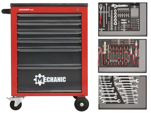 Gedore Mechanic Red Werkzeugwagen bestückt für 699,99€ (statt 979€)