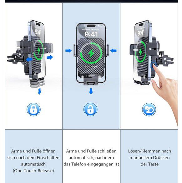 Mokpr 08 Auto Handyhalterung mit Induktionsladung für 14,49€ (statt 29€)