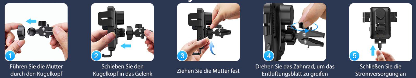 Mokpr 08 Auto Handyhalterung mit Induktionsladung für 14,49€ (statt 29€)