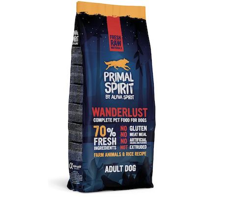 12kg Alpha Spirit Primal Spirit 70% Wanderlust Hunde Trockenfutter für 23,68€ (statt 49€)