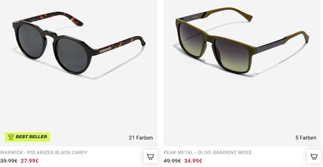 Bis zu 45% Rabatt im Hawkers Sonnenbrillen Sale