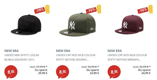 PickSport: New Era Caps für nur 8€ zzgl. Versand