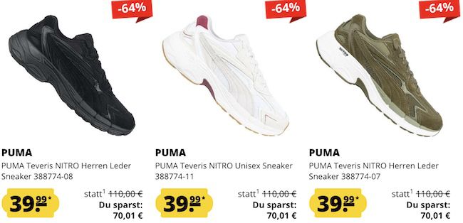 👟 Puma Teveris Nitro Sneaker für 44,94€ (statt 57€)