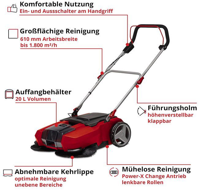 Einhell Akku Kehrmaschine TE SW 18/610 für 149,99€ (statt 170€)