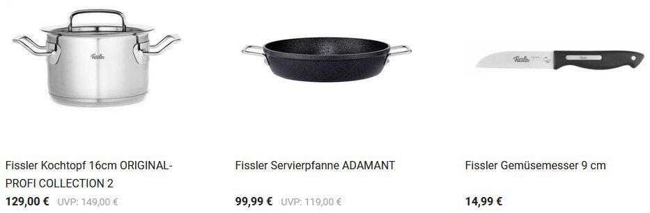 Zurbrüggen: 25% Rabatt auf Töpfe & Pfannen von Fissler