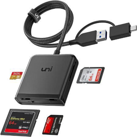 Uni 4 in 1 USB C/3.0 SD Kartenleser mit 60cm Kabel für 9,09€ (statt 13€)