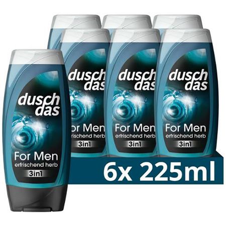 🚿 6er Pack Duschdas 3-in-1 Duschgel & Shampoo For Men für 5,64€ (statt 11€)