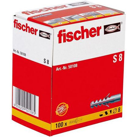 100er Pack fischer S 8 Spreizdübel mit 2 fach Spreizung für 5,79€ (statt 10€)