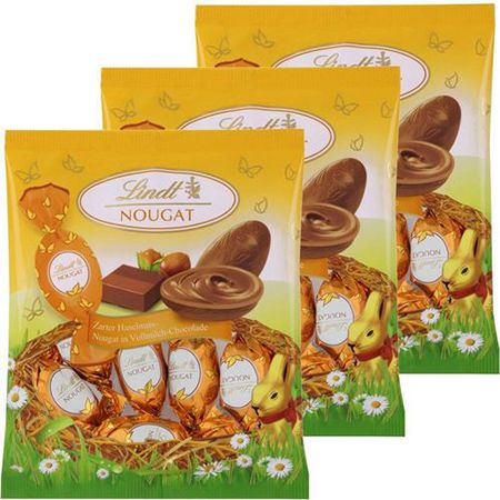 3 x 90g Lindt Schokolade Nougat Eier für 9,40€ (statt 11€)