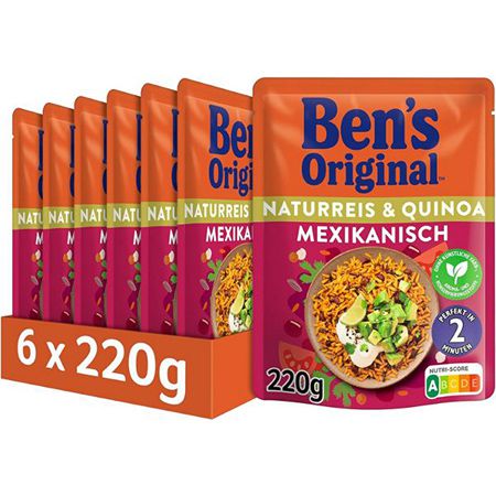 6er Pack Ben’s Express-Reis & 3-Korn Mix mit Quinoa, Mexikanisch ab 4,81€ (statt 14€)