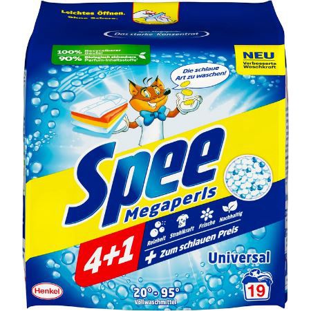 Spee Megaperls 4+1 mit 19 Waschladungen ab 2,95€ (statt 4€)