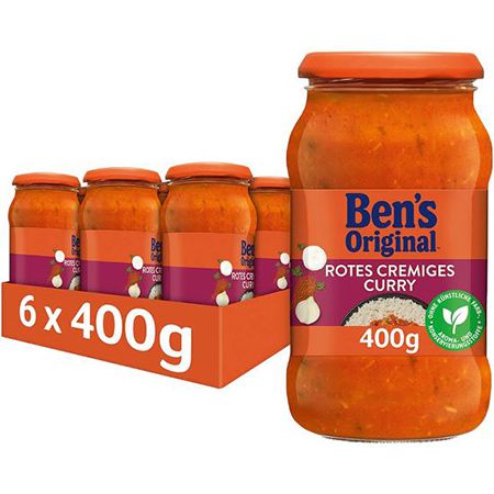 🍛 6er Pack Ben’s Original Rotes Cremiges Curry Sauce, je 400g ab 12,77€ (statt 17€)