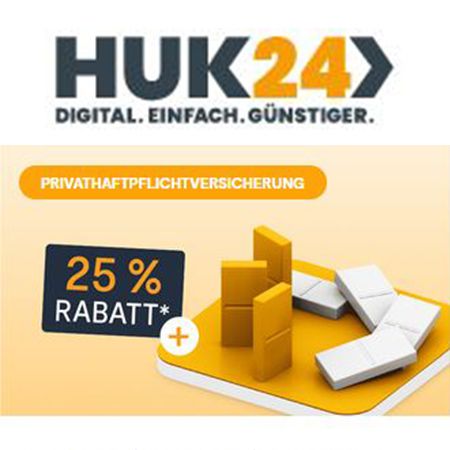 HUK24: 25% Rabatt auf Privathaftpflicht – z.B. Classic Plus nur 32€ im Jahr (statt 43€)