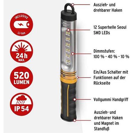 Brennenstuhl WL 500 A LED Akku Werkstattleuchte für 15,69€ (statt 23€)