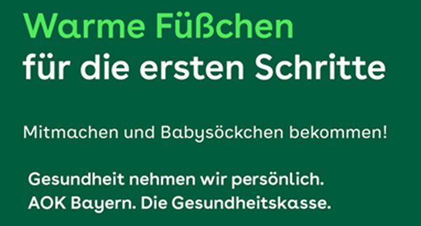 Lokal: Gratis Babysöckchen bei der AOK Bayern