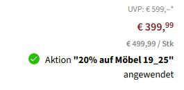 Boxspringbett Sky in 140x200cm inkl. Bonell Federkernmatratze ab 399€ (statt 500€)