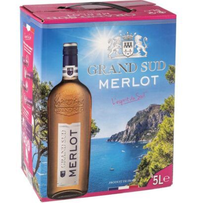 Grand Sud   Merlot Rosé aus Süd Frankreich 5 Liter Bag in Box ab 13,76€ (statt 18€)
