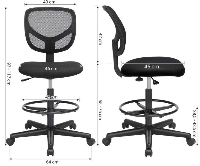 SONGMICS Bürostuhl mit Netzbezug für 63,99€ (statt 98€)