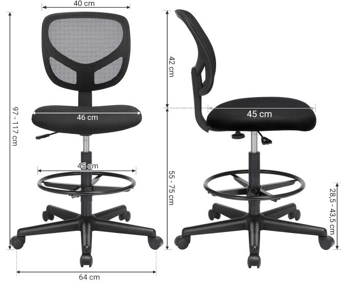 SONGMICS Bürostuhl mit Netzbezug für 59,99€ (statt 75€)