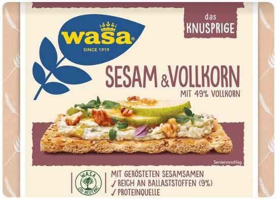 12er Pack Wasa Knäckebrot Sesam & Vollkorn, je 200g für 14,34€ (statt 19€)