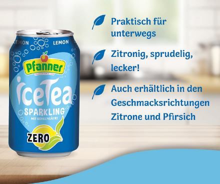 24er Pack Pfanner Eistee Lemon Zero Sparkling Dose ab 13,21€ (statt 19€)