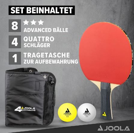 JOOLA Family Tischtennis Set mit 4 Schlägern für 17,79€ (statt 22€)